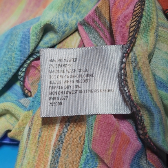 Worthington Vibrant Abstract Multicolor Sz 1X  Blouse - Picture 6 of 6